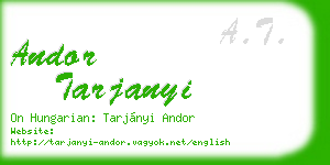 andor tarjanyi business card